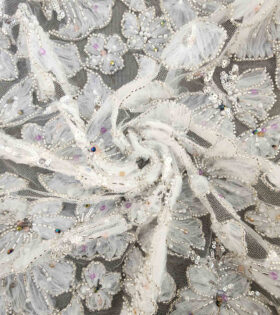Raymond Floral Tulle - White