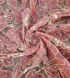 Raymond Floral Tulle - Dusty Pink