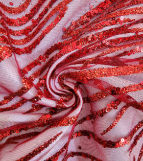 Tropical Palm Sugar Metallic Tulle - Maroon