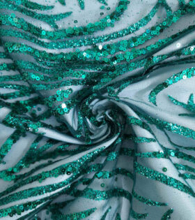 Tropical Palm Sugar Metallic Tulle - Bottle Green
