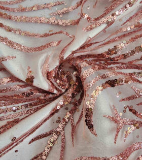 Tropical Palm Sugar Metallic Tulle - Rose