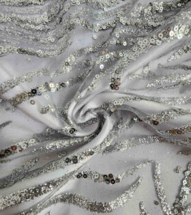 Tropical Palm Sugar Metallic Tulle - Silver