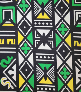 Printed Mini-Matt - Abstract - Green & Yellow