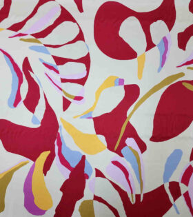 Printed Armani Satin - Red - Abstract