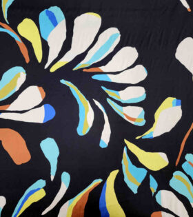 Printed Armani Satin - Abstract - Aqua