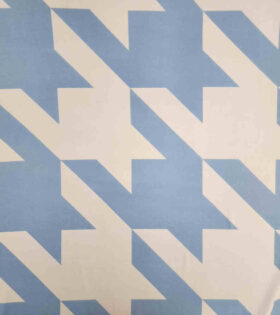 Printed Armani Satin - Houndstooth - Sky Blue