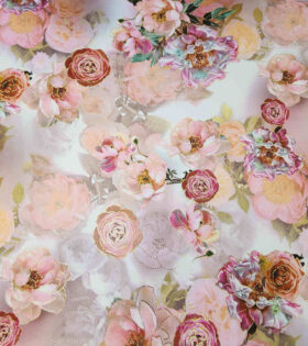 Foil Look Printed Duchess Satin
