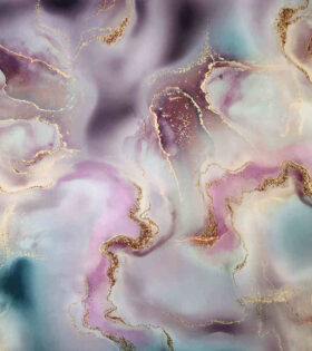 Foil Look Printed Duchess Satin