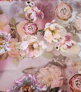 Foil Look Printed Duchess Satin