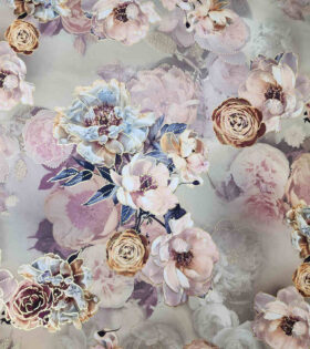 Foil Look Printed Duchess Satin