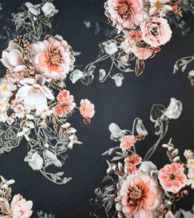 Foil Look Printed Duchess Satin