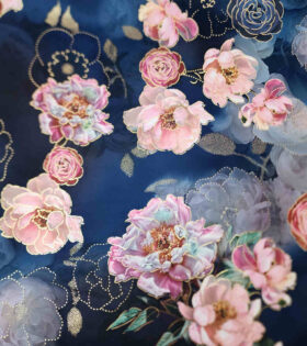 Foil Look Printed Duchess Satin