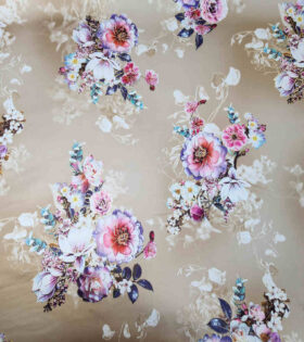 Foil Look Printed Duchess Satin