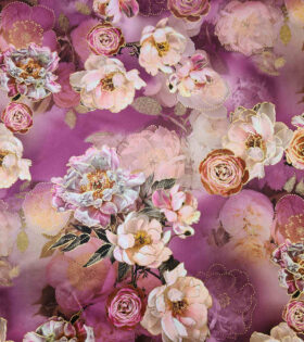 Foil Look Printed Duchess Satin
