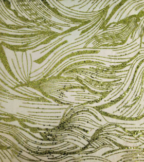 Desert Leaf Sugar Metallic Tulle - Olive