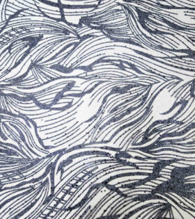 Desert Leaf Sugar Metallic Tulle - Navy Blue