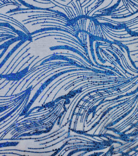 Desert Leaf Sugar Metallic Tulle - Royal Blue