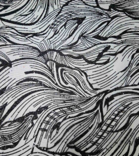 Desert Leaf Sugar Metallic Tulle - Black
