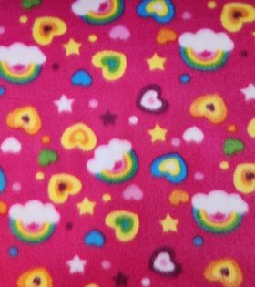 Polar Fleece - Hearts & Rainbow