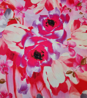 Printed DTY - Floral - Cerise Pink