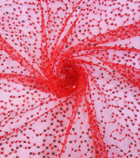 Lra Sequins Tulle - Red