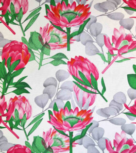 Printed Mini-Matt - Protea - White