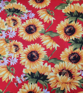 Printed Mini-Matt - Sunflower - Red