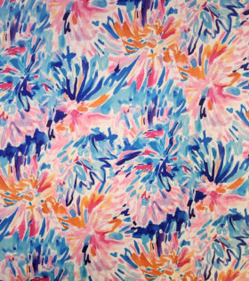Printed Armani Satin - Abstract - Blue