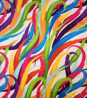 Printed Armani Satin - Abstract - Cerise Pink