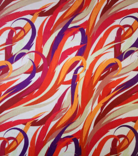 Printed Armani Satin - Abstract - Maroon