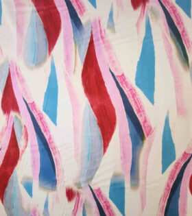 Printed Armani Satin - Abstract - Aqua
