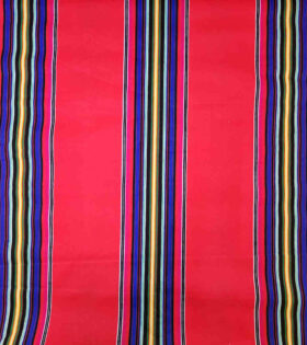 Printed Poly Cotton - Stripes - Red