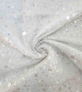 French Beaded Spankle Tulle - Ivory