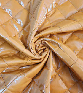 Quilted PU Leather - Orange