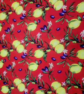 Printed Mini-Matt - Lemons & Olives - Red
