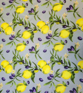 Printed Mini-Matt - Lemons & Olives - Grey