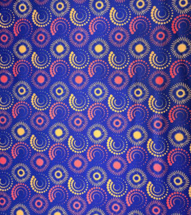 Digital Printed Duchess Satin - Ethnic - Royal Blue