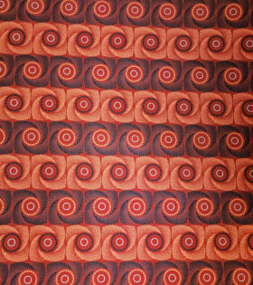 Digital Printed Duchess Satin - Ethnic - Burnt Orange