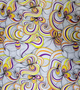 Digital Printed Duchess Satin - Abstract - Purple