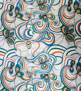 Digital Printed Duchess Satin - Abstract - Emerald