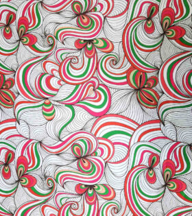 Digital Printed Duchess Satin - Abstract - Red