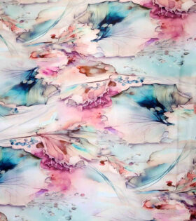 Digital Printed Duchess Satin - Abstract - Lilac