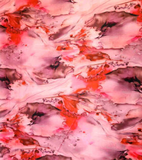 Digital Printed Duchess Satin - Abstract - Red