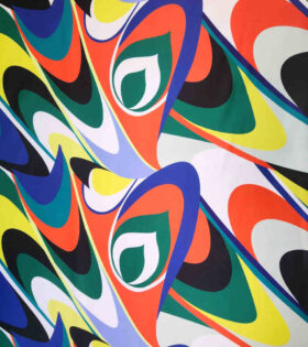 Digital Printed Duchess Satin - Abstract - Black
