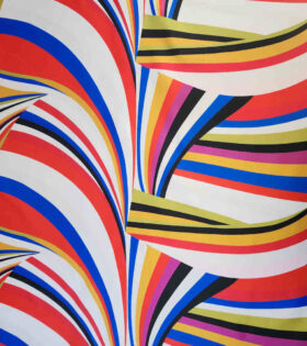 Digital Printed Duchess Satin - Abstract - Red
