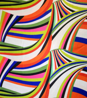 Digital Printed Duchess Satin - Abstract - Orange