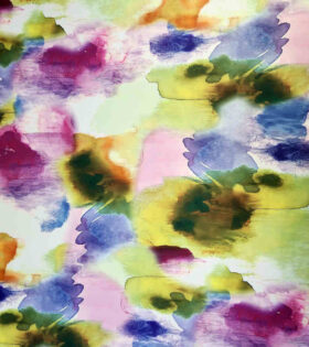 Digital Printed Duchess Satin - Abstract - Sulphur Yellow