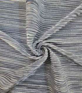 Pleated Plisse Satin (Foil) - Grey