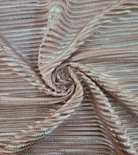 Pleated Plisse Satin (Foil) - Nude