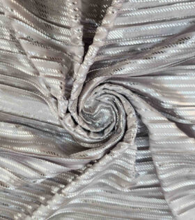 Pleated Plisse Satin (Aurora) - Light Grey
